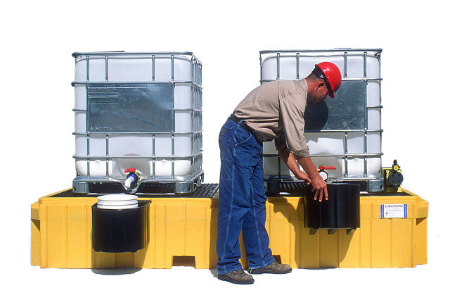 UltraTech 1143 Twin IBC Spill Pallet With 2 bucket shelves, No Drain