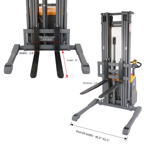 Apollolift Powered Forklift Full Electric Walkie Stacker 3300 lbs Cap. 220"Lifting A-3030