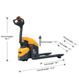 Apollolift Full Electric Pallet Jack With Emergency Key Switch 3300lbs Cap. 48" x27"
