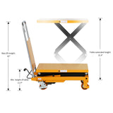 Apollolift Double Scissor Lift Table 330lbs 43.3" Lifting Height
