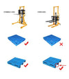 Apollolift Manual Hydraulic Pallet Stacker Adjustable Forks 2200lbs Cap. 63" Lift Height A-3003