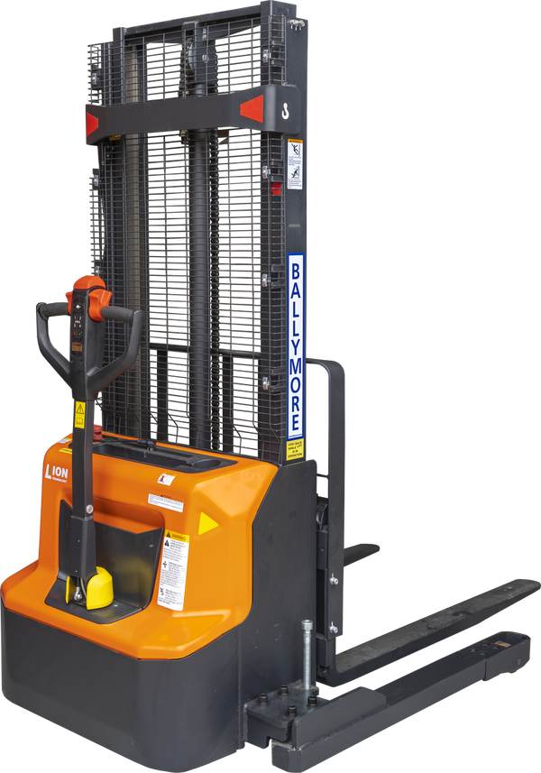 Ballymore 45" Fork Lithium Electric Straddle Stacker with 142" Lift Ht |1717lbs Cap| - BALLYPAL26NSL142