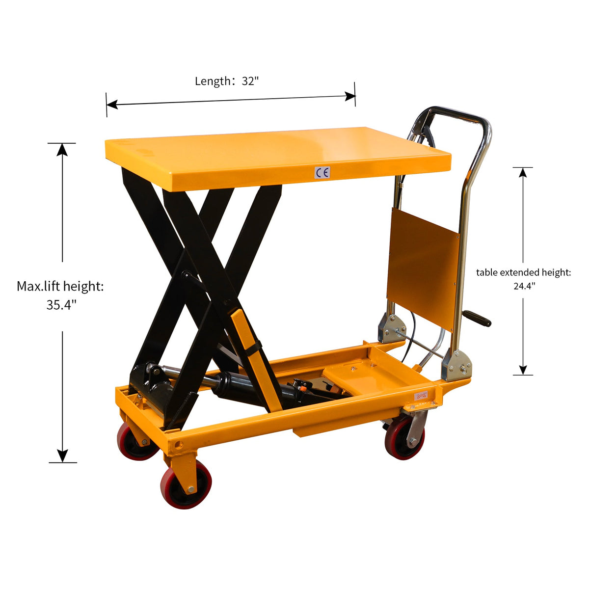 Apollolift Single Scissor Lift Table 1100lbs. 35.4" lifting height
